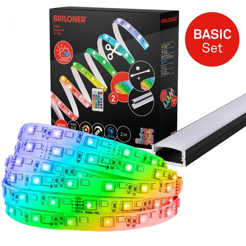 Dekorační - BRI 2166192 BRILONER Pimp Your Stripe startovací sada LED pásek 2m, IP44 venkovní, RGB+W, dálkový ovladač 2166192 - foto 1
