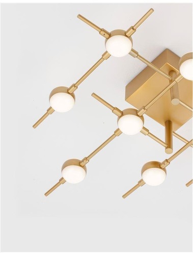 Hranatá - NV 9180610 Stropní svítidlo ATOMO zlatý kov a akryl LED 10 x 2.4W 230V 3000K IP20 stmívatelné - NOVA LUCE - foto 1