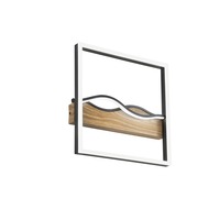 Dekorativní - FAN I-HAWAII-Q40-NER Stropní LED svítidlo Hawaii hranaté, černé/dřevěné, 40 W, 5120 lm, CCT, 40 x 40 x 6,3 cm - FANEUROPE
