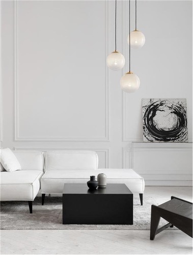 Vícečetná - NV 9028841 Závěsné svítidlo JIAN mosazný zlatý kov a bílé sklo s přechody E27 3x12W 230V IP20 bez žárovky - NOVA LUCE - foto 1