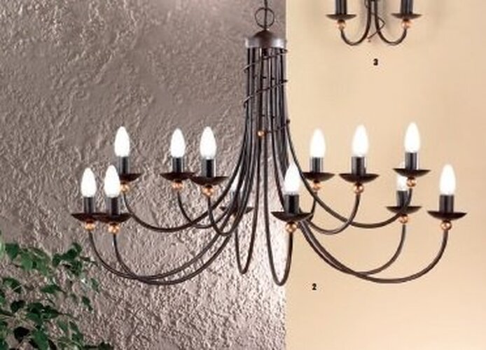 Vícečetná - OR LU 1632/6+6 Závěsné svítidlo 12xE14, antik, průměr 96cm, výška 63cm - ORION - foto 1