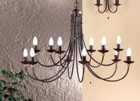 Vícečetná - OR LU 1632/6+6 Závěsné svítidlo 12xE14, antik, průměr 96cm, výška 63cm - ORION