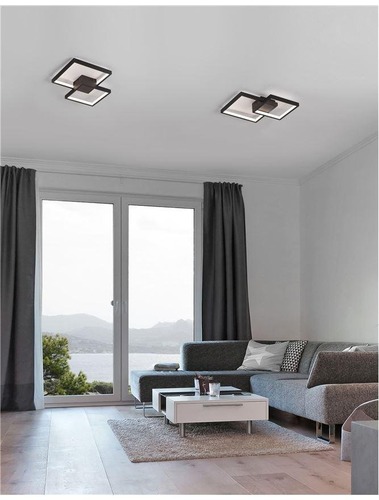 Hranatá - NV 9364037 Stropní svítidlo PORTO černá ocel hliník a akryl LED 19W 230V 3000K IP20 - NOVA LUCE - foto 1