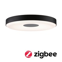 Kruhová - P 79778 LED stropní svítidlo Smart Home Zigbee Puric Pane Effect 2700K / 230V 16 / 1x1,5W stmívatelné černá/šedá - PAULMANN