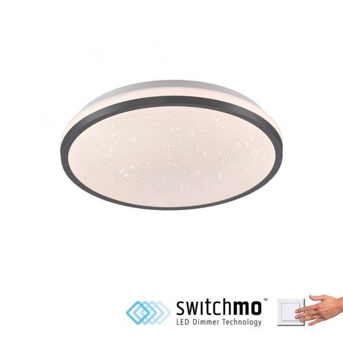 Kruhová - LD 14293-18 KYLE LED stropní svítidlo průměr 28cm černé hvězdné nebe krokově stmívatelné 3000K - JUST LIGHT - foto 1