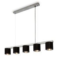 Podélná - BRI 4736-054 Závěsné svítidlo, 136 cm, bez 5x E14, antická stříbrná - BRILONER