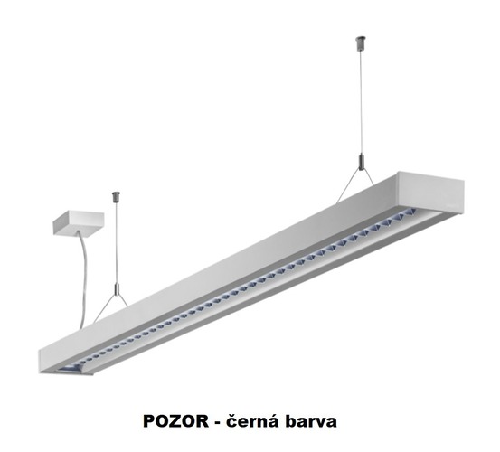 Technická - HAL 121-531M-25GGE/840, B AKCE - Závěsné svítidlo Zuli 7700lm 62,9W Ra80 4000K parabolická mřížka 1425x125x50mm černé (121-531M-25GGE/840, B) - Halla - foto 1