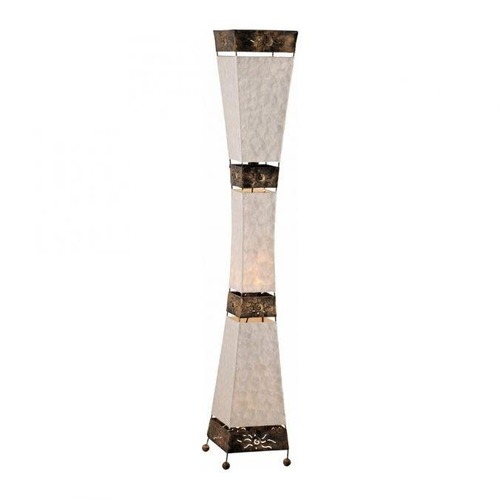 Stojací lampy - PN 1923 ABUJA Stojací svítidlo, hranaté, matka perel, design, Afrika, nožní vypínač, E27 patice - PAUL NEUHAUS - foto 1