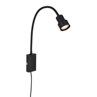 S ramenem - BRI 2085-015 Svítidlo k posteli s dotykovým vypínačem 69 cm 1xGU10 5W 400lm černá - BRILONER