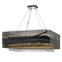 Dekorativní - HVLG F5907-CE Závěsné svítidlo APOLLO kov/sklo bronz/chrom/kouřová E14 16x40W - HUDSON VALLEY (Troy)