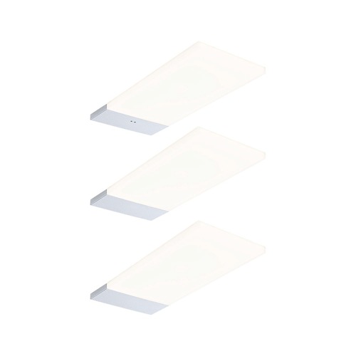 Přisazená - P 92121 LED podskříňkové svítidlo Bredo s čidlem 3ks sada 3000K 3x2,5W 80x190mm 230/12V stříbrná - PAULMANN - foto 1
