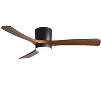 LED stropní svítidla - LED stropní ventilátor 18W/3CCT černé dřevo + dálkové ovládání