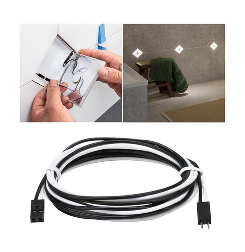 Zapuštěná - P 78417 LumiTiles kabel Square teplá bílá 1,3m 12V černá umělá hmota - PAULMANN - foto 1