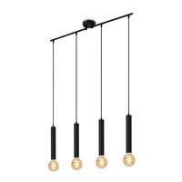 Vícečetná - BRI 4031-045 Retro závěsné svítidlo, 85 cm, bez 4x E27, max. 60 W, černá-mat - BRILONER