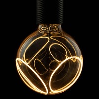 E27 - LA 1008159 LED Globe 125 2x schräge Soft Curve LED žárovka, kouřový efekt, E27, PHASE, 6W, 1900K - BIG WHITE (SLV)