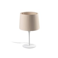 Stolní lampy dekorační - FARO 64316-35 SAMBA bílá/skládaná béžová mini stolní lampa - FARO