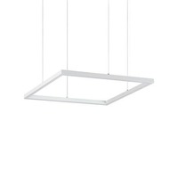 Hranatá - ILUX 259154 LED Závěsné svítidlo Ideal Lux ORACLE SLIM D50 SQUARE BK 3000K 259154 33W 2650lm 3000K IP20 50cm hranaté bílé - IDEALLUX