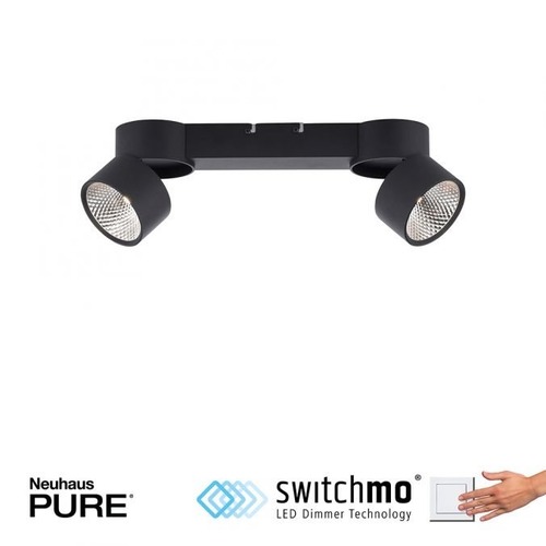 Bodová - PN 6452-18 Stropní svítidlo PURE-NOLA 2x LED 15W 3000K černé - PAUL NEUHAUS - foto 1