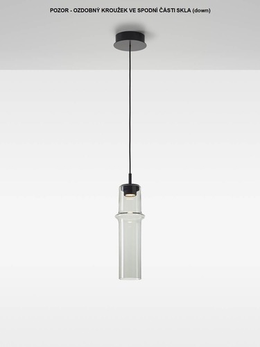 Subtilní - BRO PC01329_002 Závěsné svítidlo BAMBOO FOREST M DOWN sklo hnědé kouřové lesklé / černý kov / BROKIS konektor 24V, textilní černý kabel, DIM 6,5W 2700K - BROKIS - foto 1