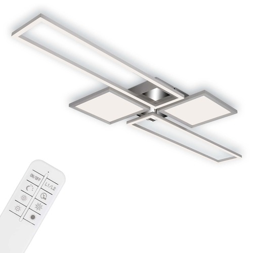 Hranatá - BRILO 3531-018 CCT LED stropní svítidlo, 120 cm,50 W, hliník-chrom - BRILO - foto 1