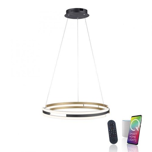 Kruhová - PN 2051-60 Paul Neuhaus LED závěsné svítidlo Q-BELUGA matná mosaz Smart Home stmívatelné CCT ZigBee 2700-5000K - PAUL NEUHAUS - foto 1
