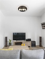 Kruhová - NV 9061432 Stropní svítidlo VELNA LED černý hliník a opálové sklo 3000K 63W stmívatelné - NOVA LUCE