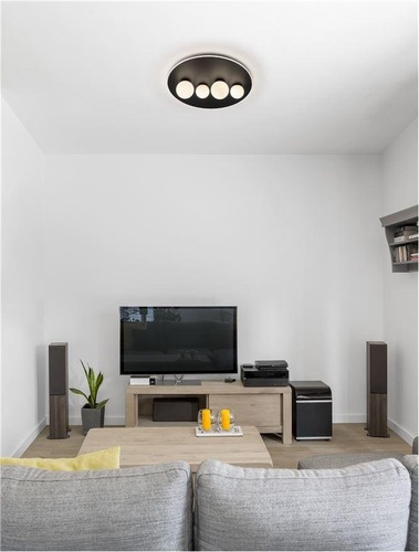 Kruhová - NV 9061432 Stropní svítidlo VELNA LED černý hliník a opálové sklo 3000K 63W stmívatelné - NOVA LUCE - foto 1