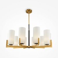 Dekorativní - M MOD089PL-10BS Lustr Fortano 10xE27 400W bílá/mosaz kov/sklo - MAYTONI