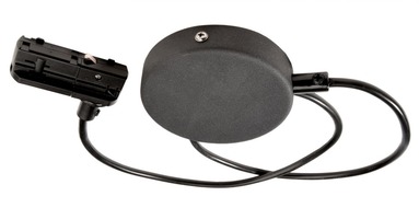Lišty a příslušenství - IMPR 720011 Deko-Light 1-fázový kolejnicový systém, D One flexibilní napájení se stropní krytkou, 220-240V černá RAL 9011 1000 mm