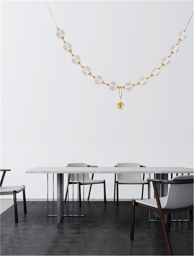 Podélná - NV 9695200 Závěsné svítidlo BRILLANTE zlatý hliník a akryl LED 50.4W 230V 3229 lm 3200K IP20 vč. dálkového ovládání stmívatelné - NOVA LUCE - foto 1