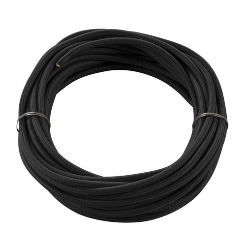 Kabely, šňůry - LA 961270 Textile cable, 3-pole, 10m, black  H03VV-F, 3x0,75mm² - BIG WHITE (SLV) - foto 1