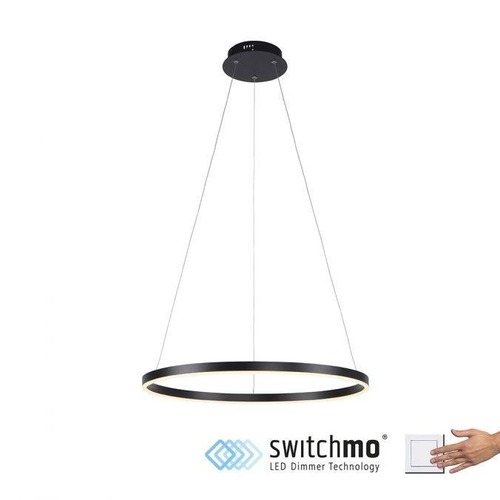 Kruhová - LD 15394-13 RITUS LED závěsné svítidlo antracit, kruhové, pr.60cm, stmívatelné, Switchmo, teplá bílá krokově stmívatelné 3000K - LEUCHTEN DIREKT / JUST LIGHT - foto 1