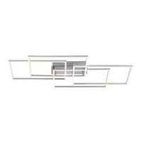 Hranatá - LD 14151-55 IVEN LED stropní svítidlo v barvě oceli v moderním, plochém designu s nastavitelou barvou světla a funkcí stmívání 2700-5000K - LEUCHTEN DIREKT / JUST LIGHT