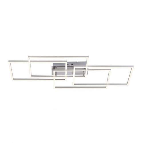 Hranatá - LD 14151-55 IVEN LED stropní svítidlo v barvě oceli v moderním, plochém designu s nastavitelou barvou světla a funkcí stmívání 2700-5000K - LEUCHTEN DIREKT / JUST LIGHT - foto 1