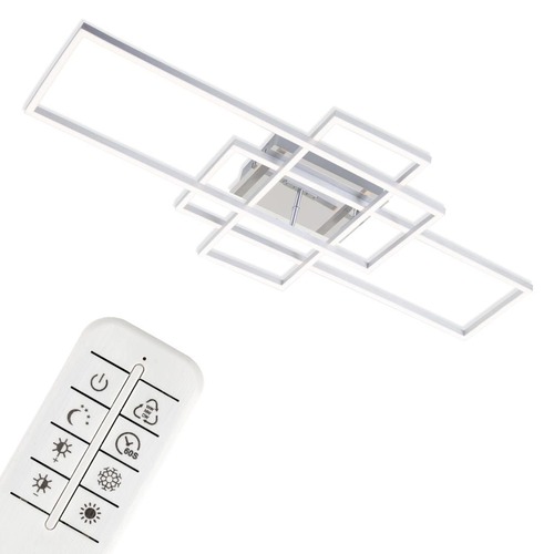 Hranatá - BRILO 3156018 LED CCT rám 104 cm 2x19W 2500lm chrom (starý kód: BRILO 3156-018) - BRILO - foto 1
