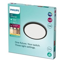 Kruhová - PH 8719514327207 LED Koupelnové svítidlo Philips Superslim CL550 8719514327207 15W 1300lm 2700K IP44 25cm černé, 3-krokové stmívání - PHILIPS (929002667501)