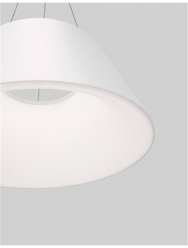 Kruhová - NV 9077882 Závěsné svítidlo VOLCANO kov a akrylový difuzor bílá LED 33W 230V 3000K IP20 - NOVA LUCE - foto 1