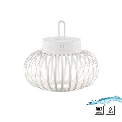 Na stůl - LD 19303-16 AKUBA LED stolní lampa průměr 25cm bílé na baterie USB IP44 stmívatelné dotykem 2700K - JUST LIGHT - foto 1