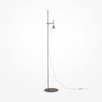 Stojací lampy - M MOD221-FL-01-N Stojací lampa Erich 40W bílá/nikl kov/sklo nastavitelná výška  - MAYTONI