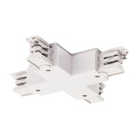 Lišty a příslušenství S-TRACK - LA 1001389 X spojka pro vysokonapěťovou 3fázovou montážní kolejničku S-TRACK, dopravní bílá - BIG WHITE (SLV)
