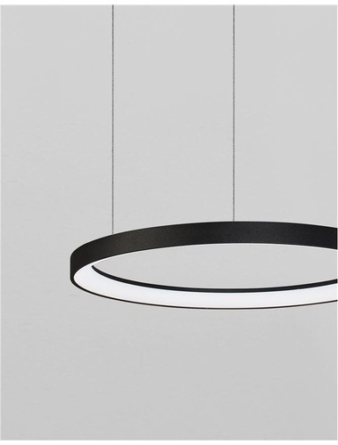 Kruhová - NV 9853684 Závěsné svítidlo PERTINO černý hliník a akryl LED 48W 230V 3000K IP20 stmívatelné - NOVA LUCE - foto 1