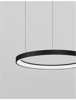 Kruhová - NV 9853684 Závěsné svítidlo PERTINO černý hliník a akryl LED 48W 230V 3000K IP20 stmívatelné - NOVA LUCE