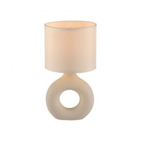 Stolní lampy dekorační - LD 14193-39 CARARA stolní lampa béžová vypínač látkové stínidlo na noční stolek - JUST LIGHT