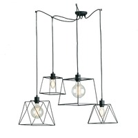 Dekorativní - FAN I-BROOKLYN-S4 Závěsné svítidlo Brooklyn Poligonale, černá, 4xE27, délka 250 cm - FANEUROPE