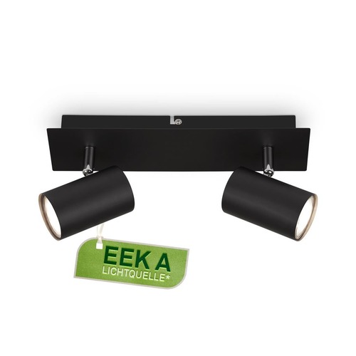 Bodová - BRILO 2840025 Isil A LED stropní bodové svítidlo, třída A, 2-ramenné, 50.000h, nastavitelné, černá - BRILO - foto 1
