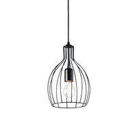 Kónická - ILUX 148151 Závěsné svítidlo Ideal Lux Ampolla-2 SP1 nero 148151 černé 20,5cm - IDEALLUX