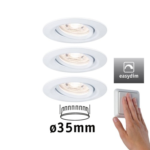 Koupelnová - P 92971 LED vestavné svítidlo Nova mini Plus EasyDim výklopné 3x4,2W 2.700K bílá mat 230V - PAULMANN - foto 1