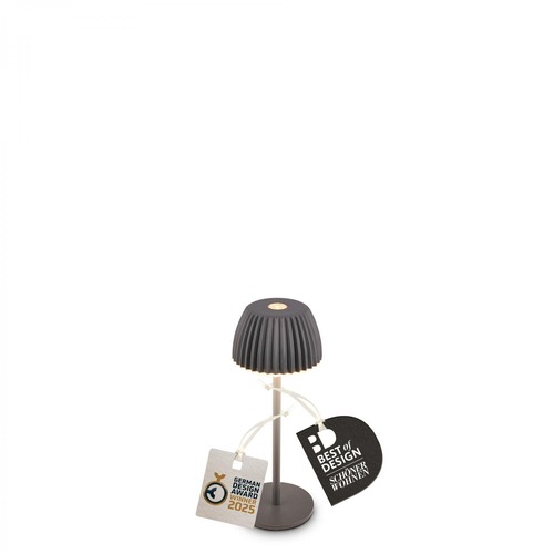 Stolní lampy dekorační - BRILO 7581015 Riffle Nano stolní lampička - 1,5W, 130lm, nabíjecí, LED, stmívatelné, dotykový vypínač, German design Award Winner 2025, antracit - BRILO - foto 1