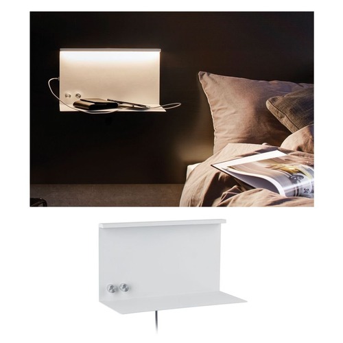 Dekorativní - P 78919 LED nástěnné svítidlo Ablage Jarina 4,5 W/ 1,6 W bílá/dřevo, kov/umělá hmota - PAULMANN - foto 1