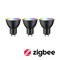 GU10/GZ10 - P 29153 Standard 230V Smart Home Zigbee 3.0 LED reflektor GU10 3x4,8W RGBW+ stmívatelné černá mat - PAULMANN